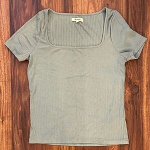 Madewell Ribbed Short Sleeve Tee in Gray